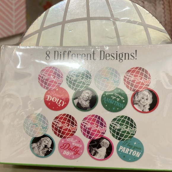 New Dolly Parton Sturdy Cardboard Round 8 Coasters 4” Round - Picture 2 of 7